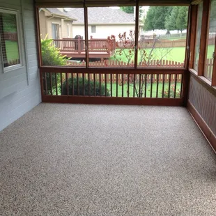 Lusterstone over wood deck