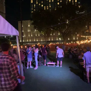 a large group of people at a party