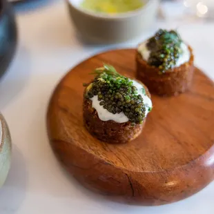 4 Course Chef's Choice Tasting: Opening Bites (Golden Ossetra Caviar, Pomme Paillasson, Crème Fraîche)