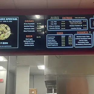 Modified Menu as of March 2nd, 2022