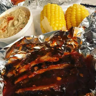 Great deal two ribs two sides with fish use Uber eats for food I have ordered again very good food