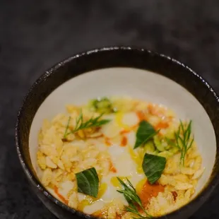 porridge, coconut, red curry, passionfruit