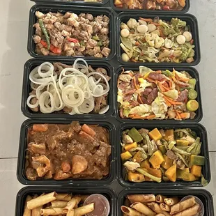 a variety of food items