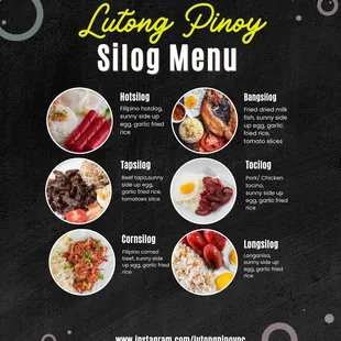 Silog Menu aka Breakfast Menu
