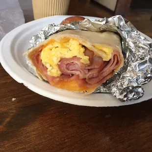 A poorly prepared breakfast burrito