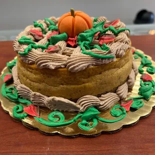 Picked up an adorable and delicious pumpkin cheesecake from Lutz! Family loved it!