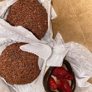 Rum Ball and Strawberry Marzipan Heart