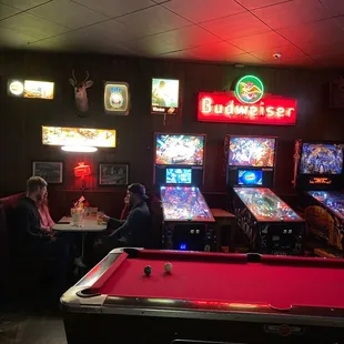 a pool table and arcades