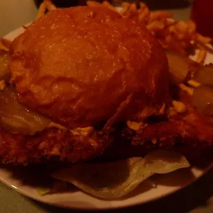 Very good pork tenderloin sandwich