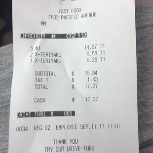 Never been charged for teriyaki sauce before.
