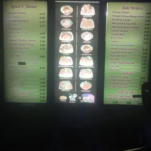 Drive thru menu