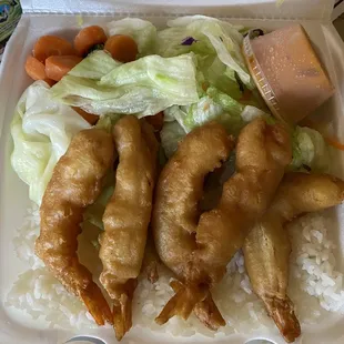 Shrimp plate is good for meatless fridays.