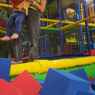 Trampoline with foam play area