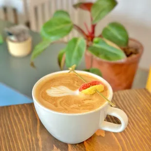 LISTEN - Espresso, Oat /Milk. House Peach Reduction. Cinnamon. &amp; Peach Bitters (hot or iced!)