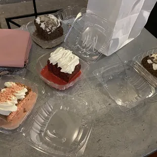 Strawberry, red velvet and 2 Nutella tres leches cake slices. All were SO good.