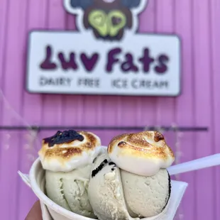 double scoop with toasted marshmallow