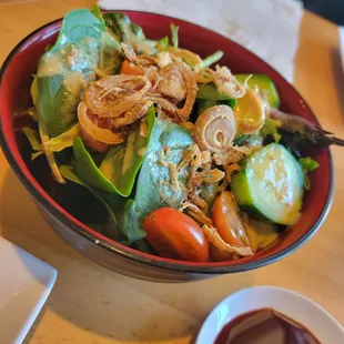 Salad with peanut dressing. So good!
