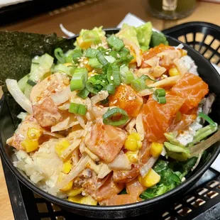 Salmon poke bowl, 9/10!!! Service was great too