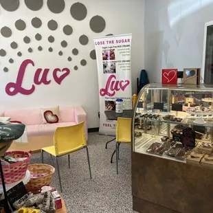 Baked goods plus seating area