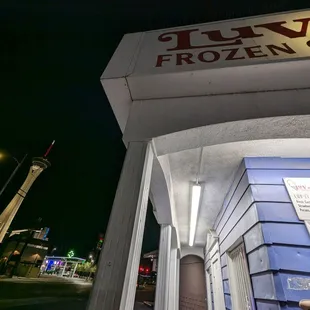 View of Strats hotel in the back view