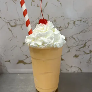 Orange shake. Taste like a push-up bar from the ice cream truck or an orange Julius