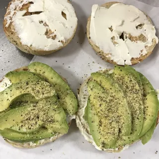 Bagel, Cream Cheese, and Avocado