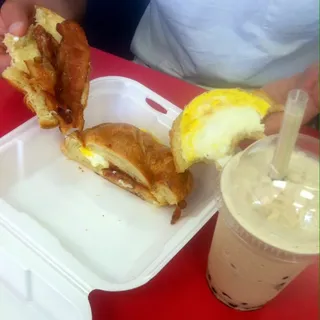 Ham egg cheese croissant