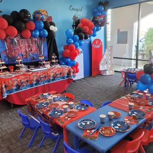 Spiderman Theme Birthday at Luv N Huggs - your 1 Stop Party Shop