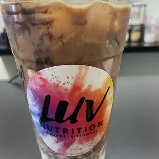 Single s'mores protein coffee w/ fat reducing shot