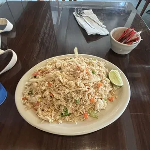 I got f1 Thai Fried RIce with chicken! The portions are huge got to take some home! Y&apos;all should definitely try!