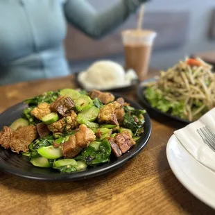 Crispy Pork with Chinese Broccoli