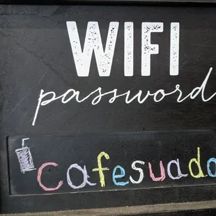 WiFi password.