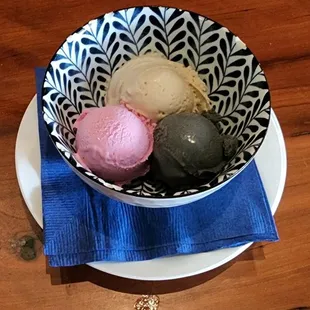 Ice Cream:  Black Seasame Coconut, Dragon Fruit &amp; Magnolia Black Tea