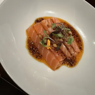 Salmon popcorn chili crunch