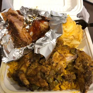3 for $15 - Jerk chicken, short ribs and mac&cheese
