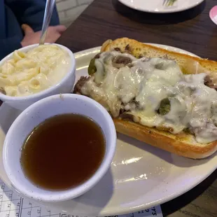 French dip with max &amp; cheese