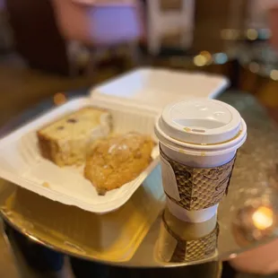 Cinnamon scone and coffee cake