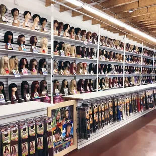 Wigs, braiding hair, hair bundles, hair care products, and pretty much ANYTHING you need!