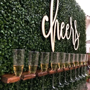 Another shot of our beautiful Champagne Wall.