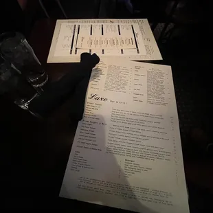 Luxe Bar &amp; Grill menu