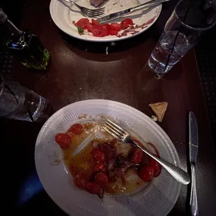Completely finished our plates (minus the tomatoes haha)