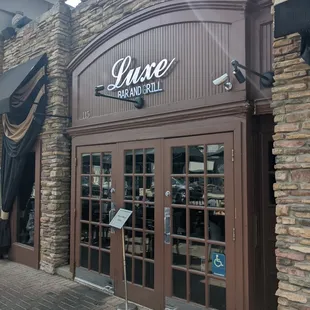 Entrance to Luxe Bar &amp; Grill