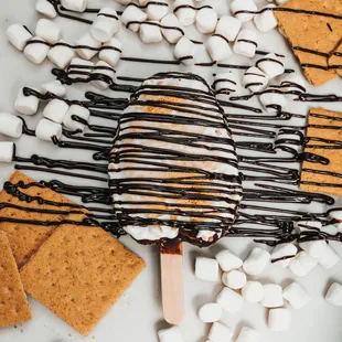 marshmallows and grahams on a stick