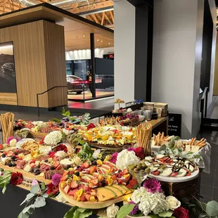 5 feet grazing table spread for Lucid Motor's event in Beverly Hills