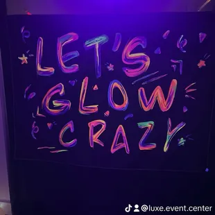 Glow in the dark paint &amp; Sip