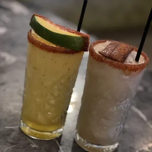 Mango margarita and tamarind margarita