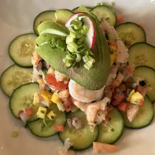 Mango Shrimp Tostada