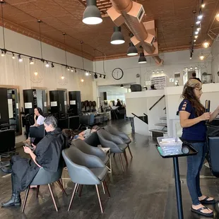 Vintage ceiling and contemporary lighting