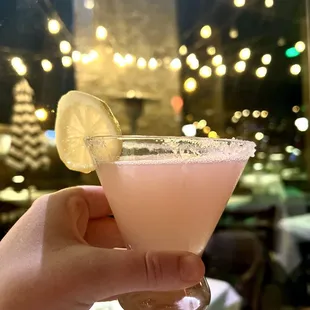 Watermelon lemon drop martini