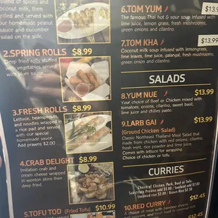 The menu